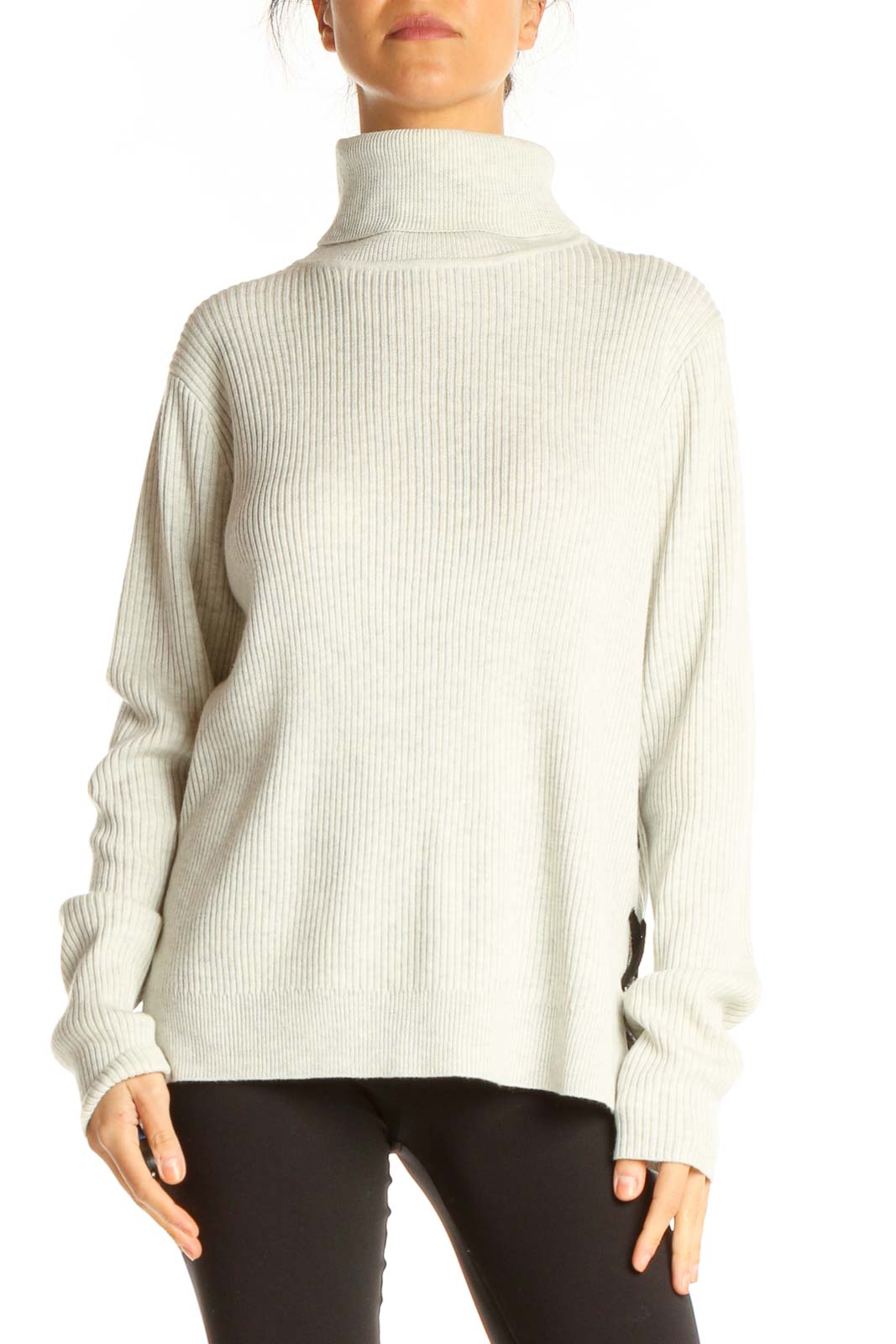 White Casual Sweater Front