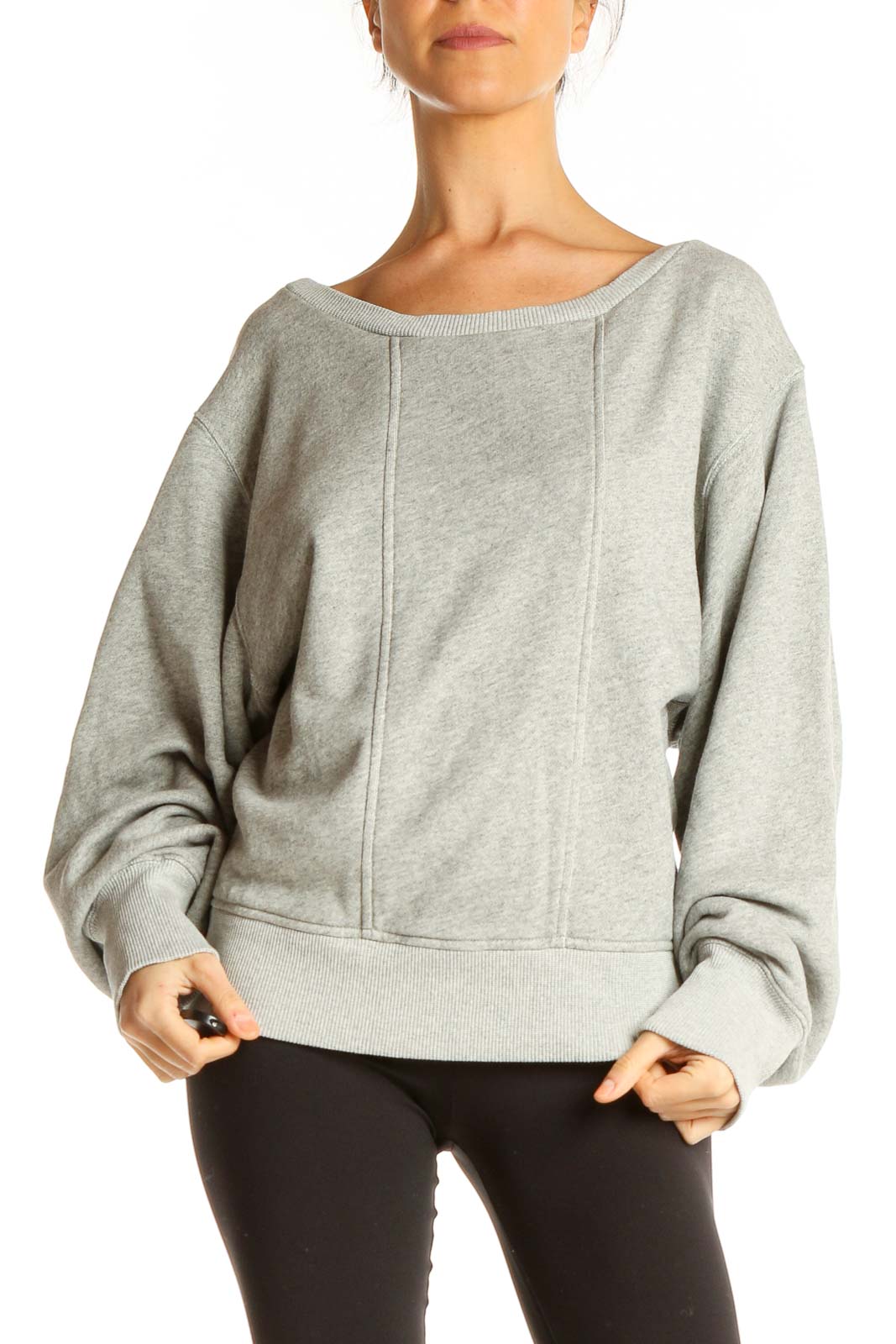 Gray Casual Sweater Front
