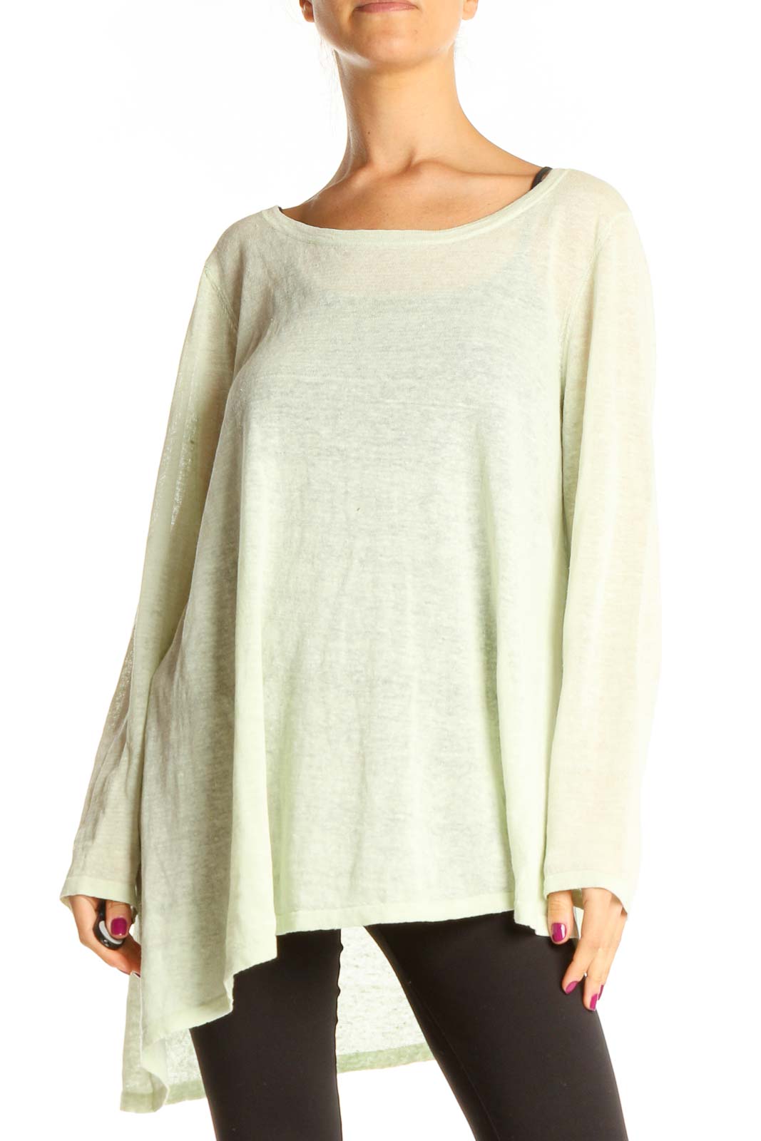 Green Casual Top Front