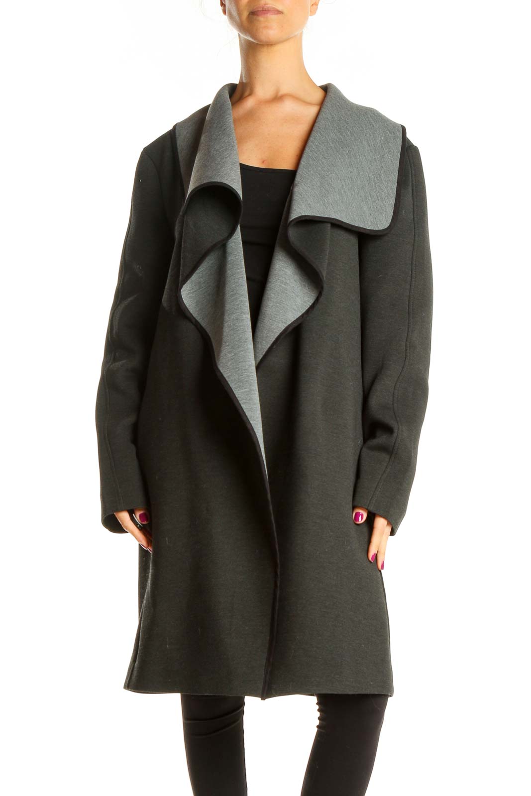 Black Gray Coat Front