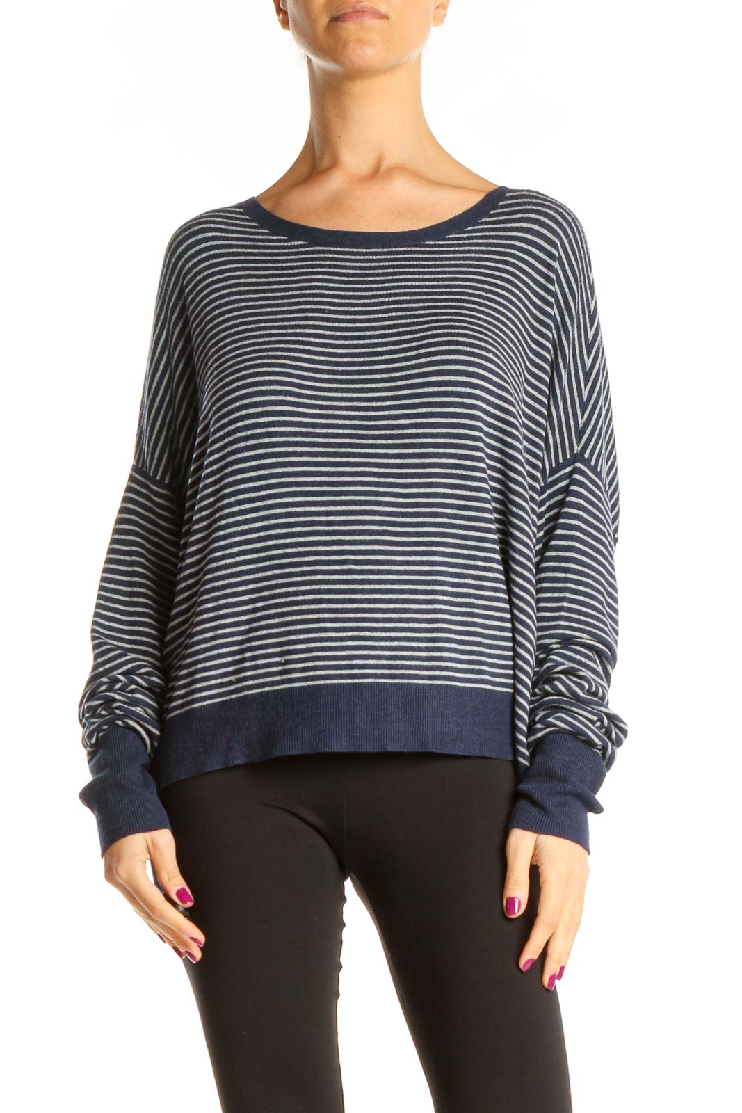 Blue Striped All Day Wear Top Front