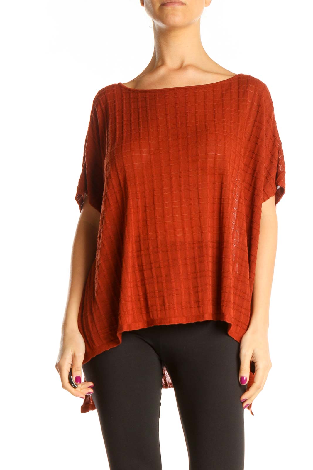 Red Textured Shirt Front
