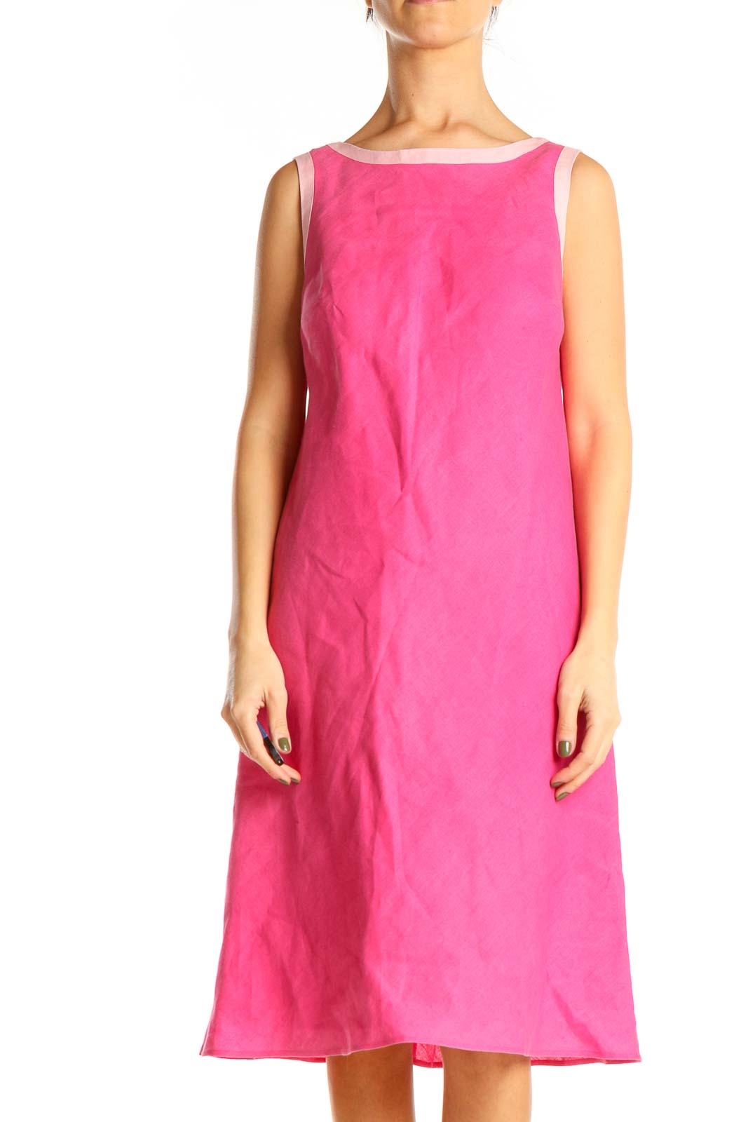 Pink Classic A-Line Dress Front