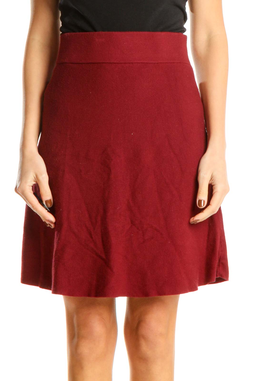 Red Brunch A-Line Skirt Front