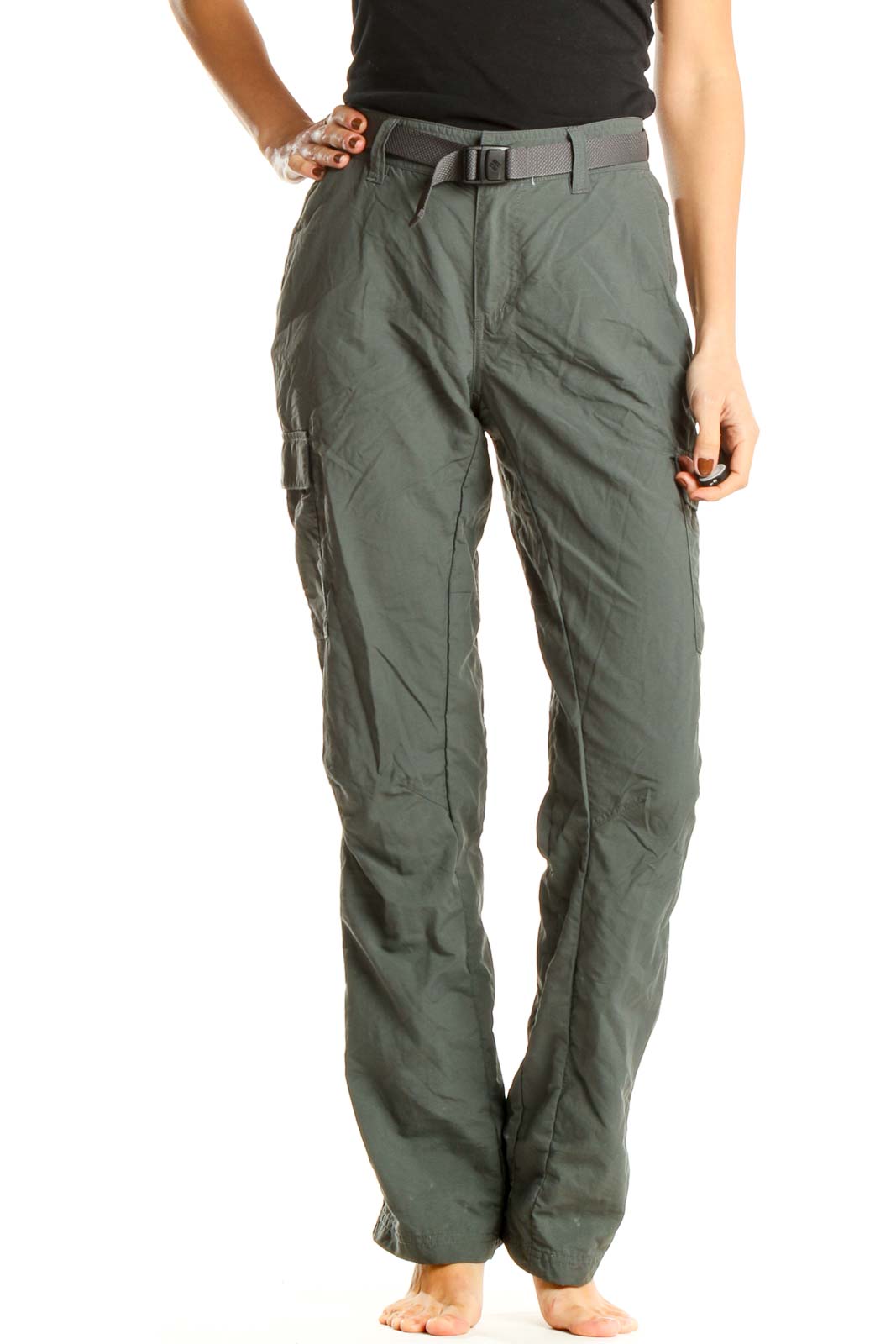 Gray Activewear Cargos Pants Front