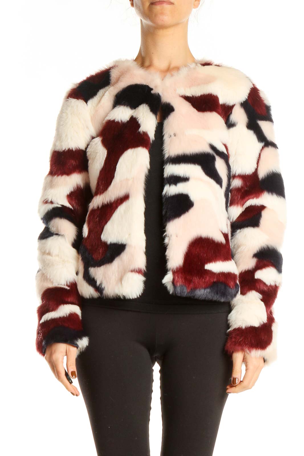 Multicolor Furry Jacket Front