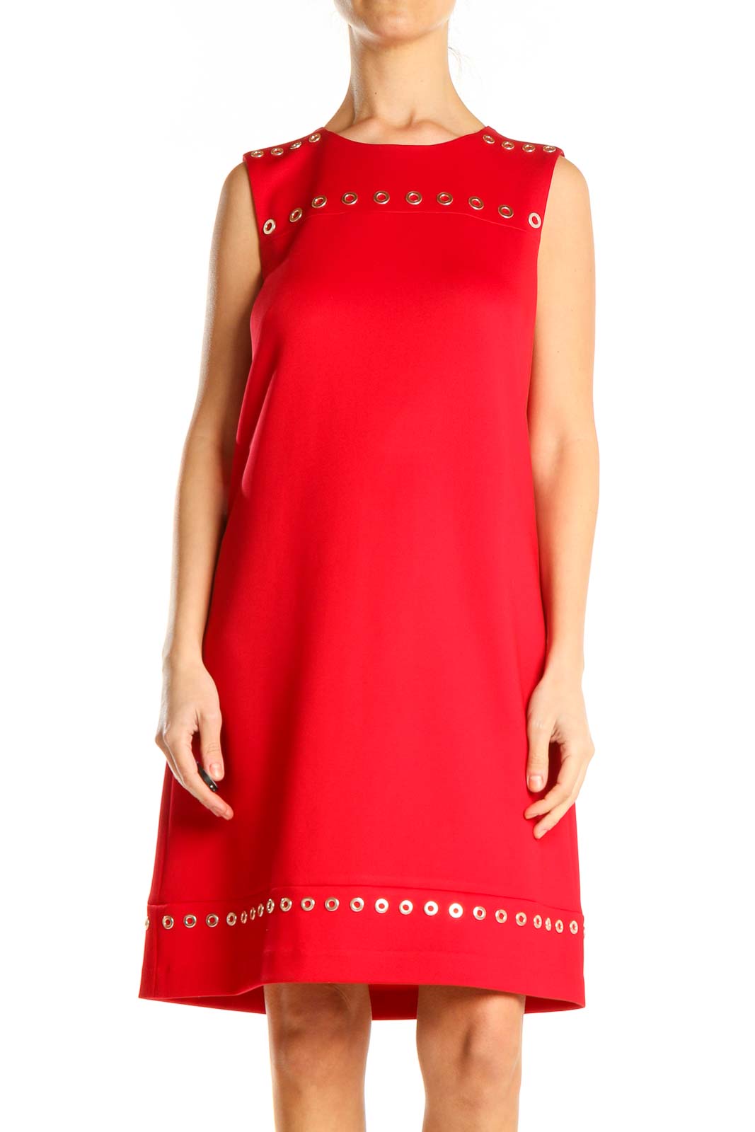 Red Classic A-Line Dress Front