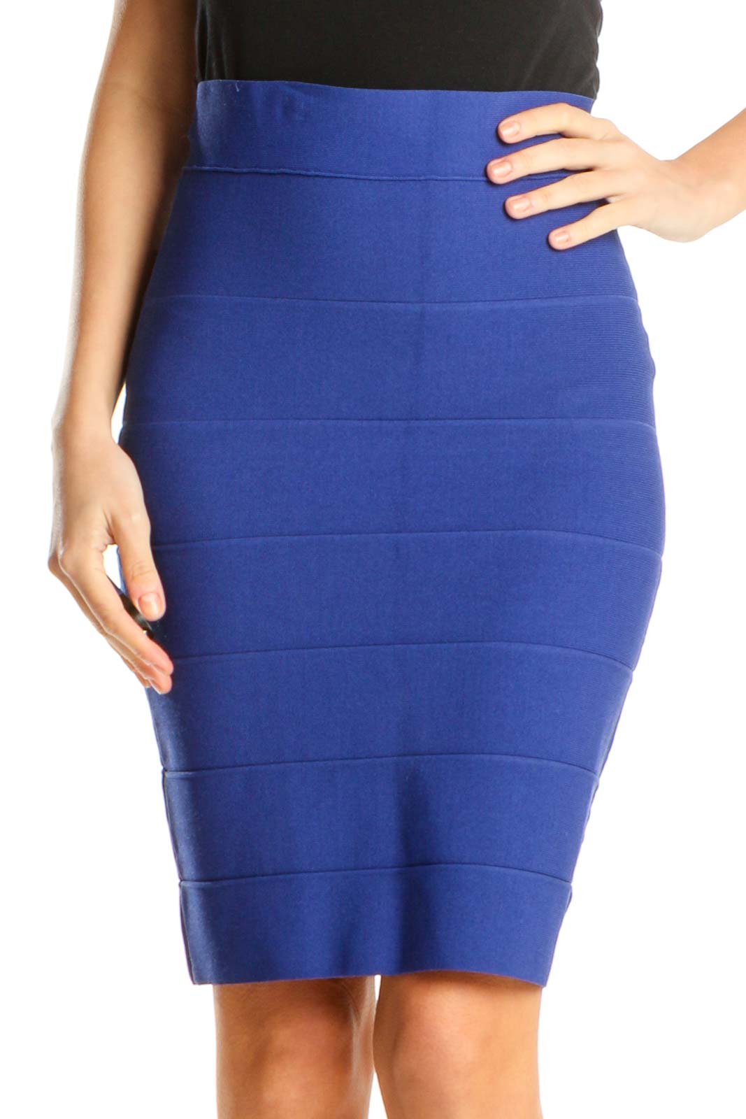 Blue Brunch Pencil Skirt Front