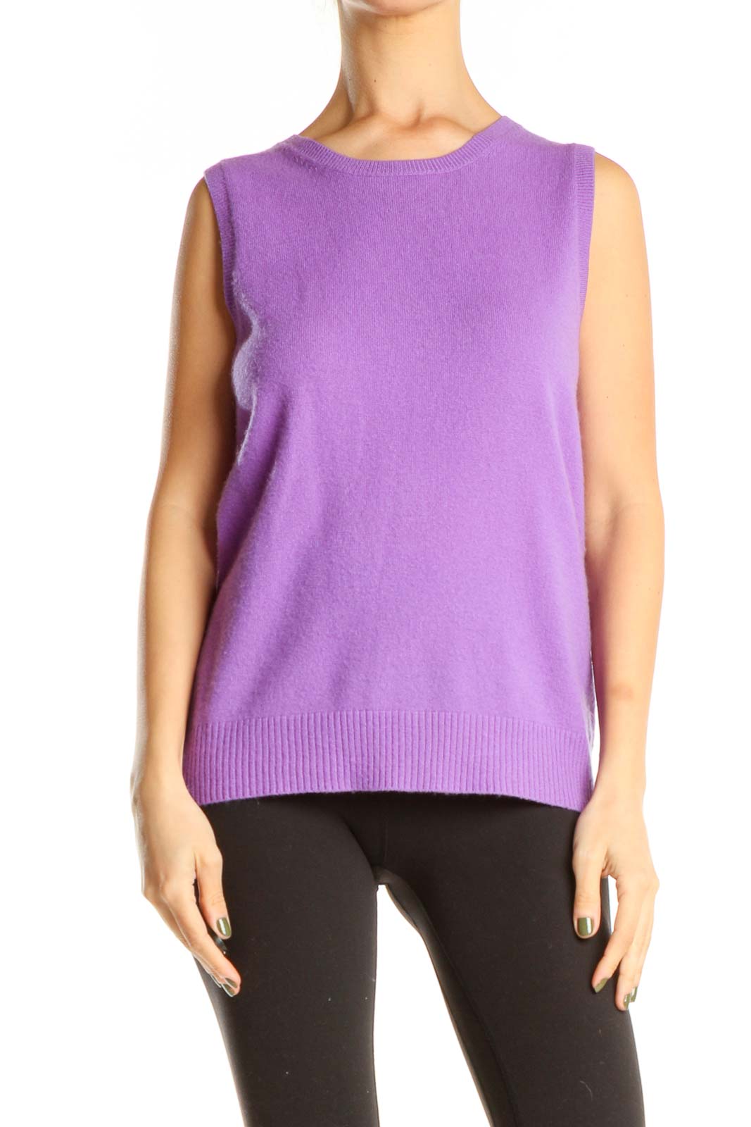 Purple All Day Wear Sweater Vest Front