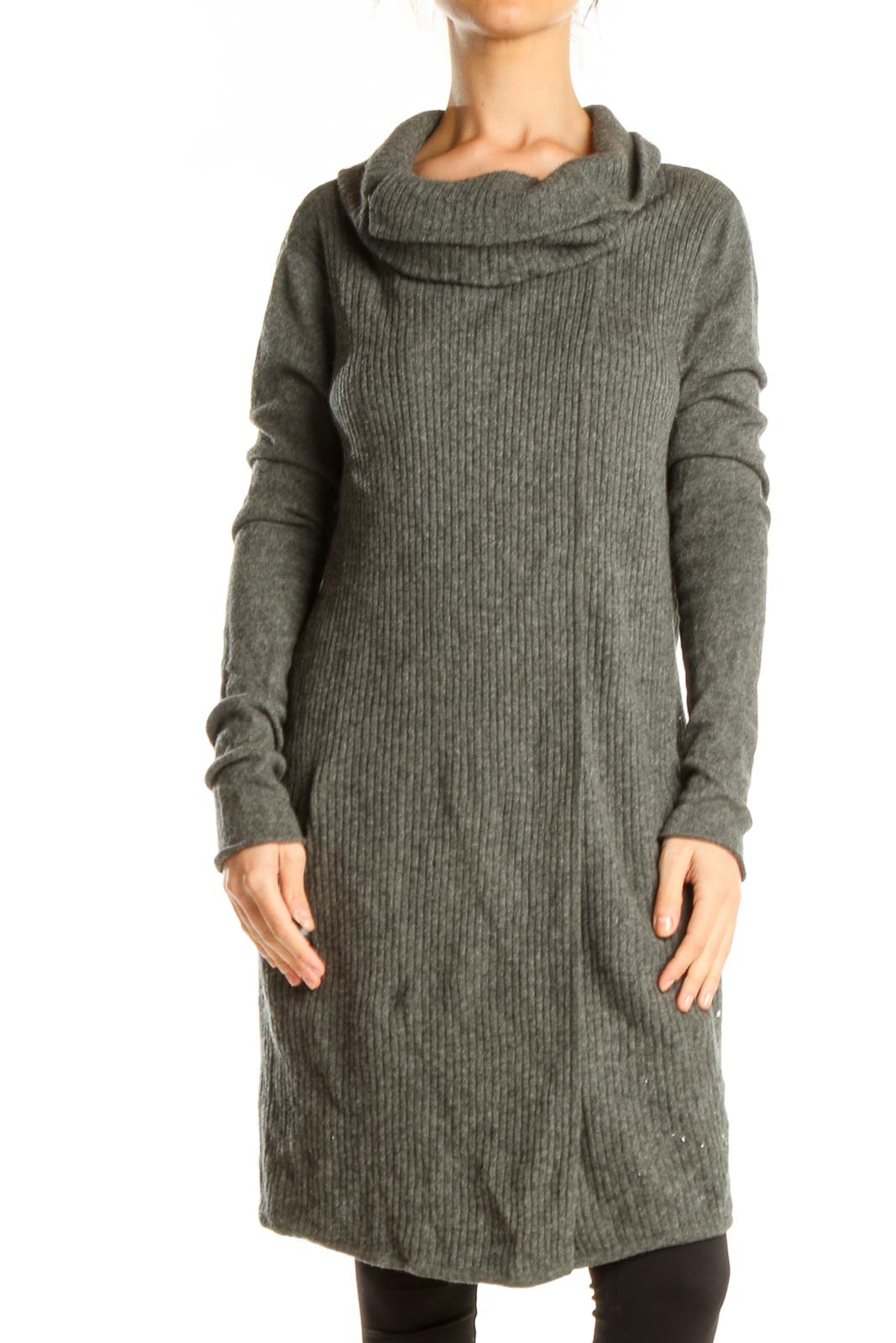 Gray Chic Long Sweater Front