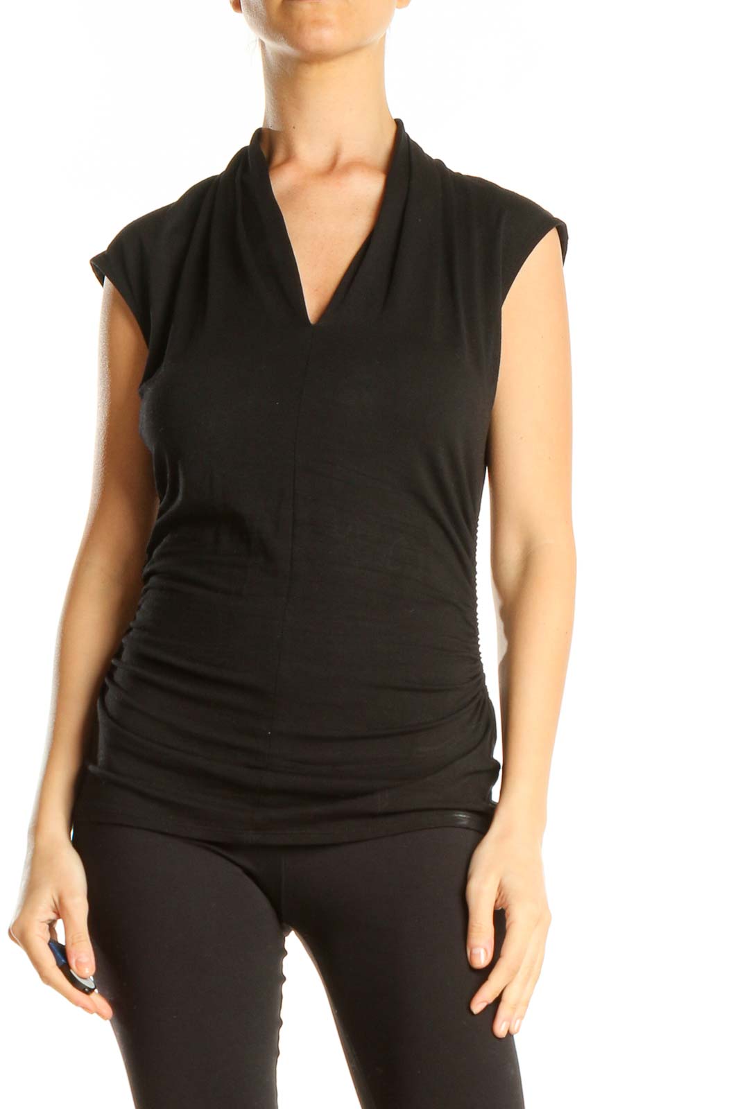 Black Casual Top Front