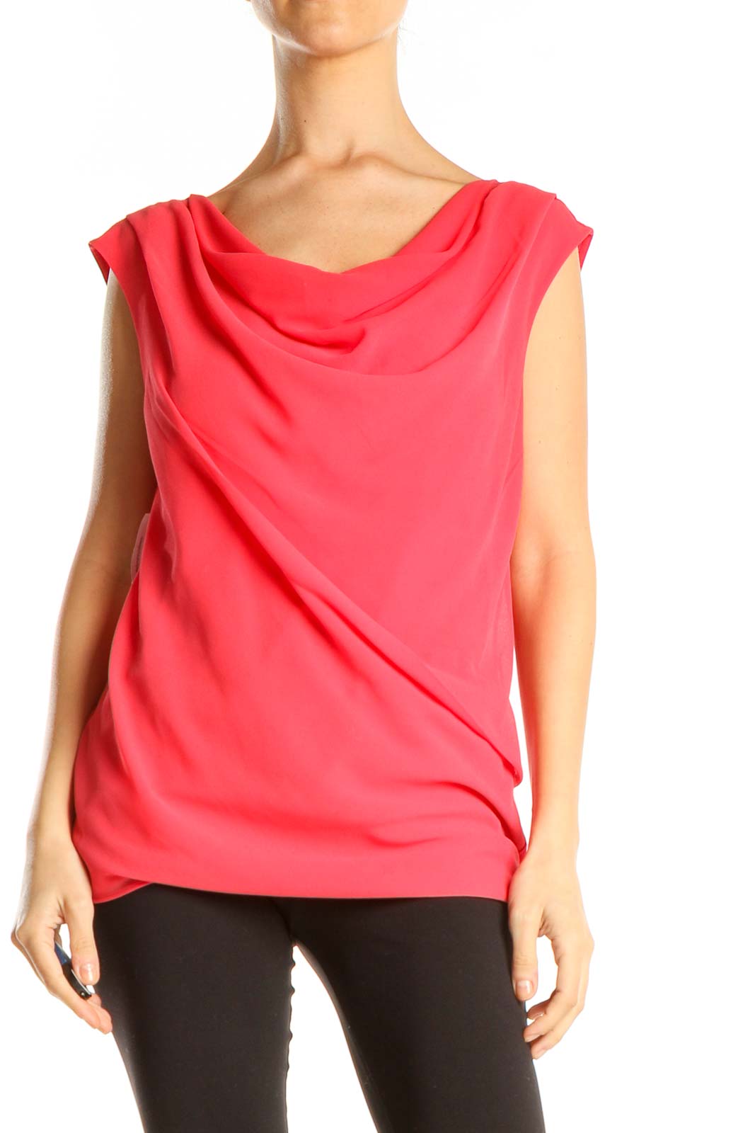 Pink Cowl Neck All Day Wear Top Front