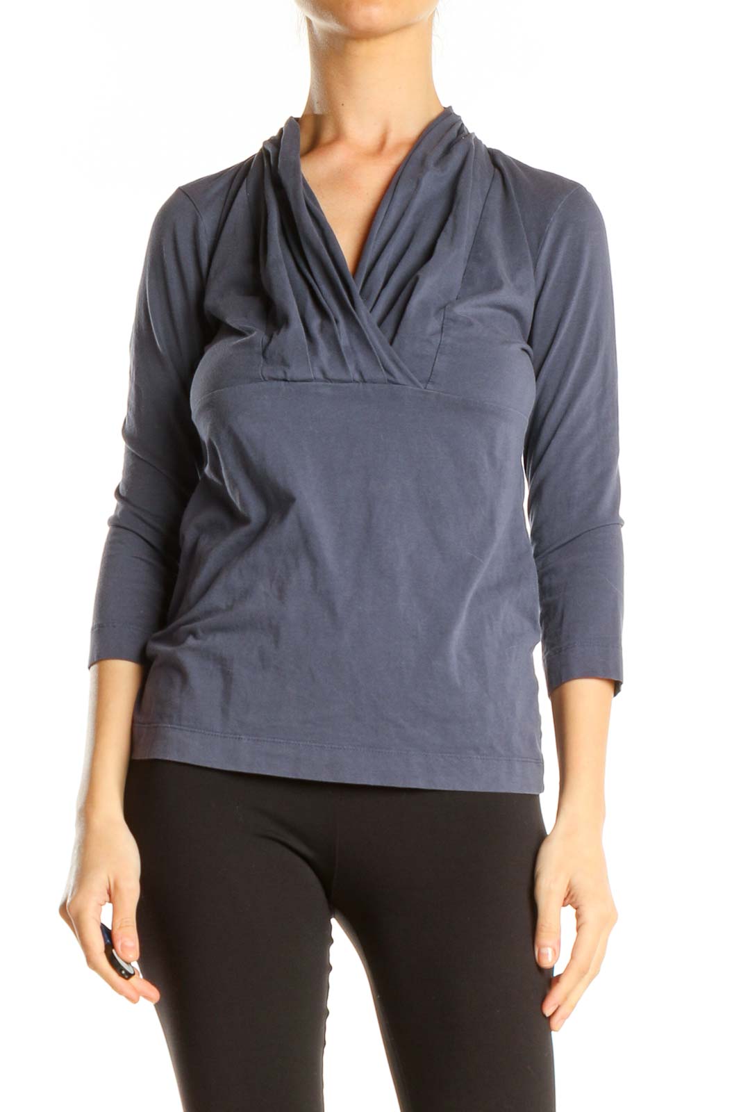 Purple Gray Casual Top Front