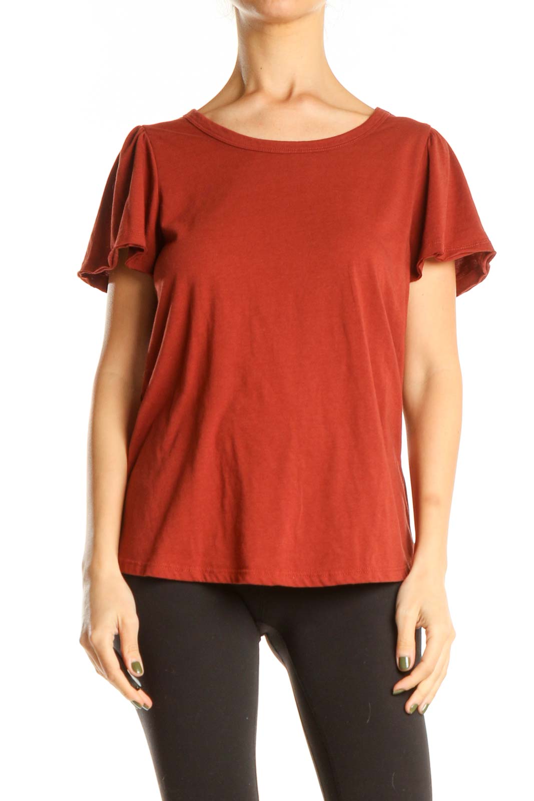 Red Casual Top Front