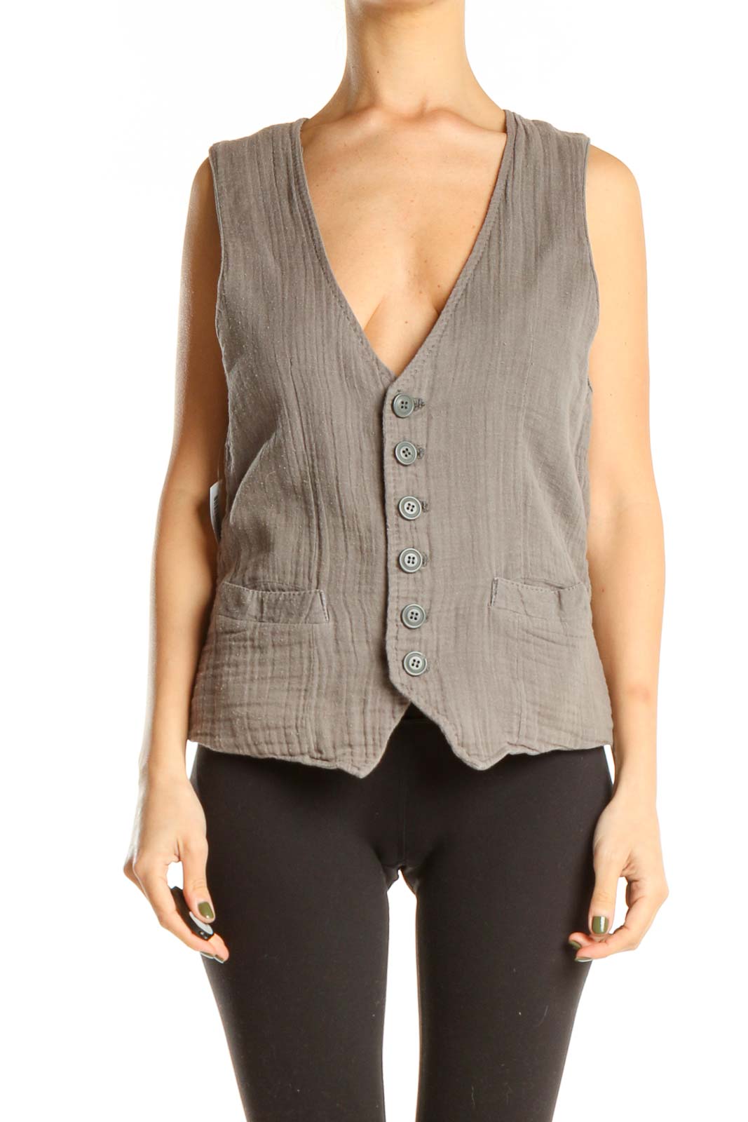 Brown All Day Wear Vest Top Front
