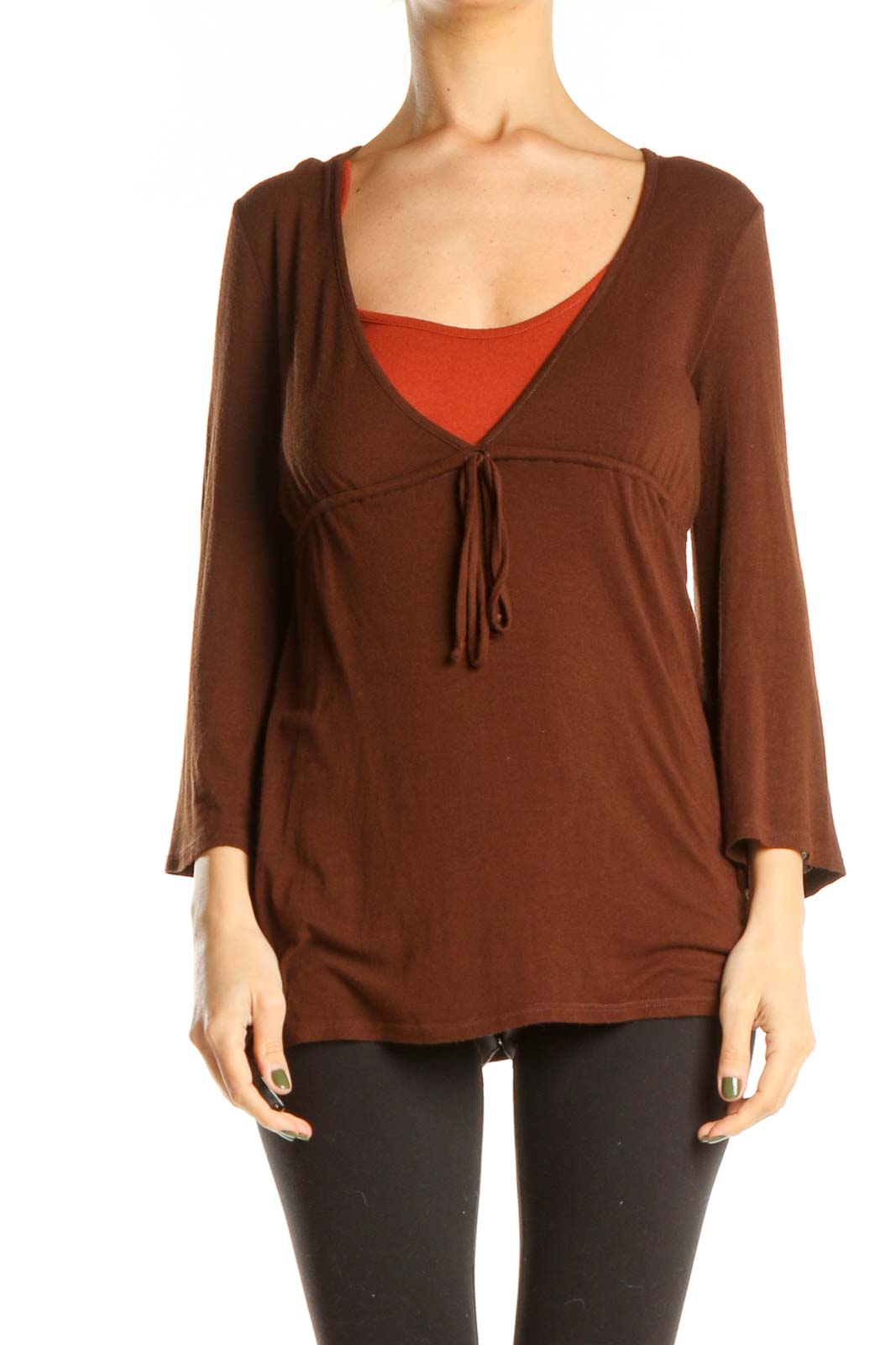 Brown Casual Top Front
