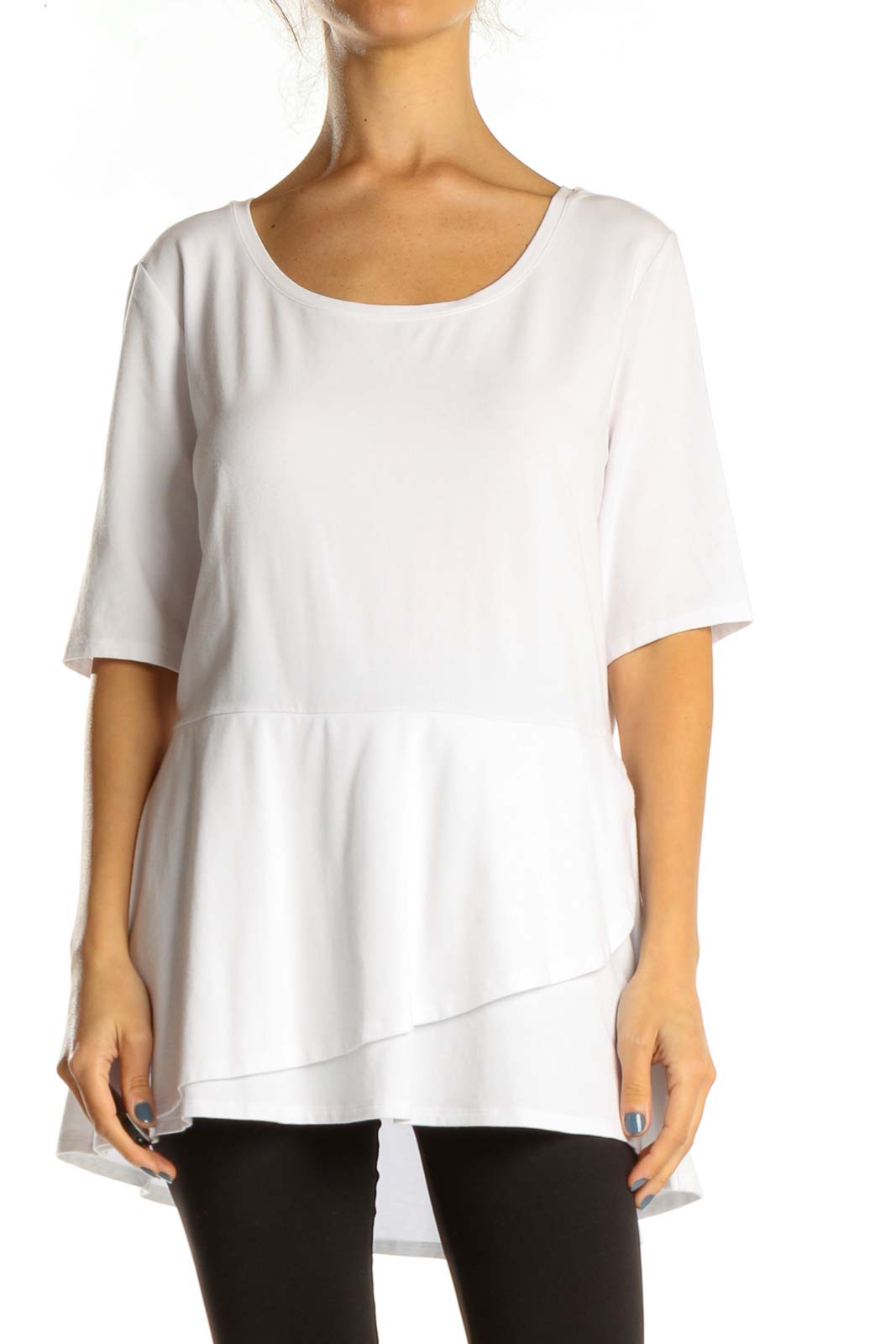 White Casual T-shirt Front