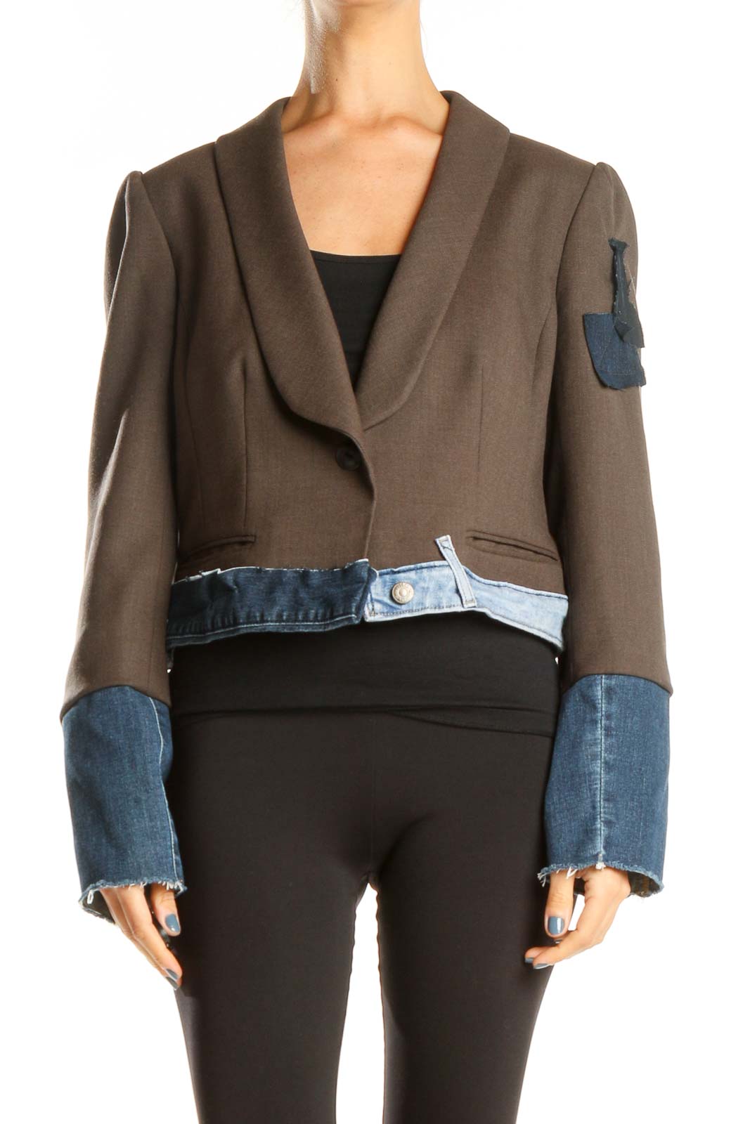 Reworked: Back to work cropped jacket Front