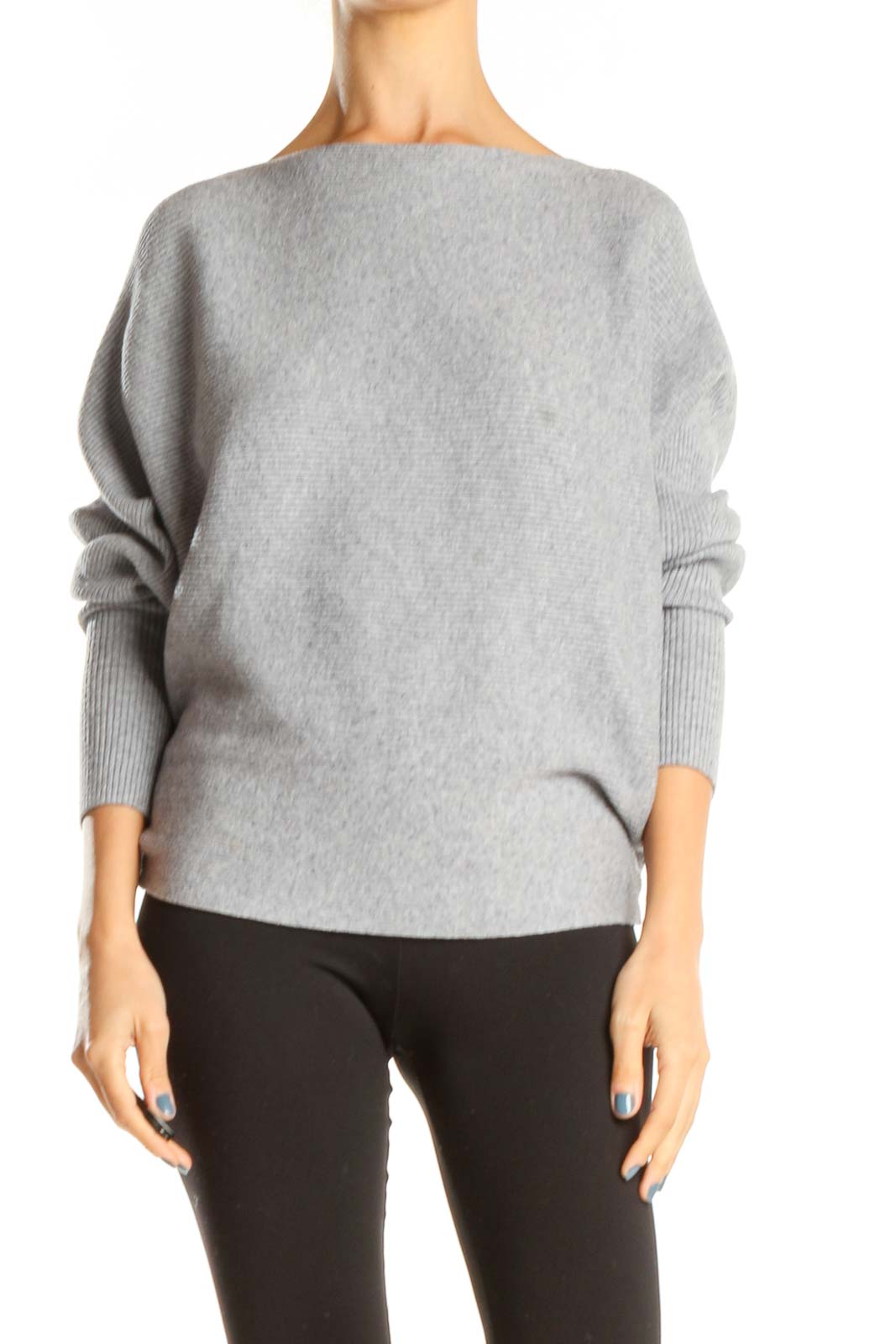 Gray Highneck Sweater Front