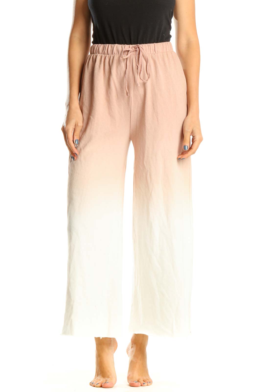Pink Tie And Dye Casual Palazzo Pants Front