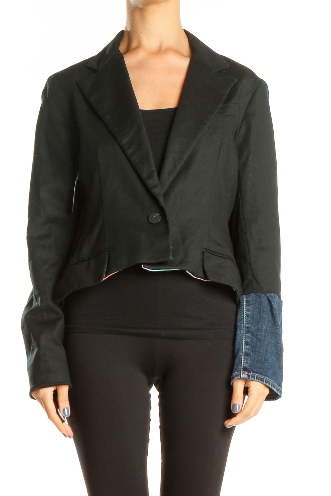 Reworked: Back to work cropped jacket Front