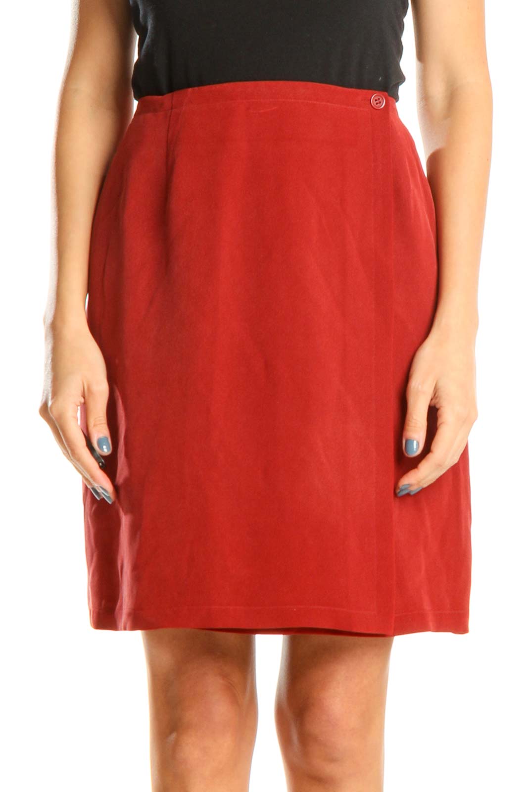 Red Casual Pencil Skirt Front