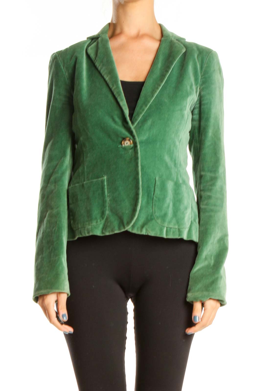 Green Velour Jacket Front