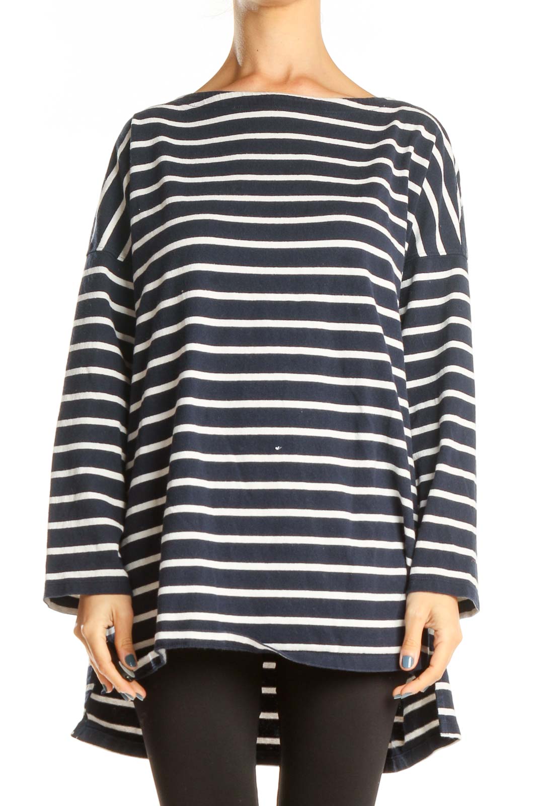 Blue Striped Classic Top Front