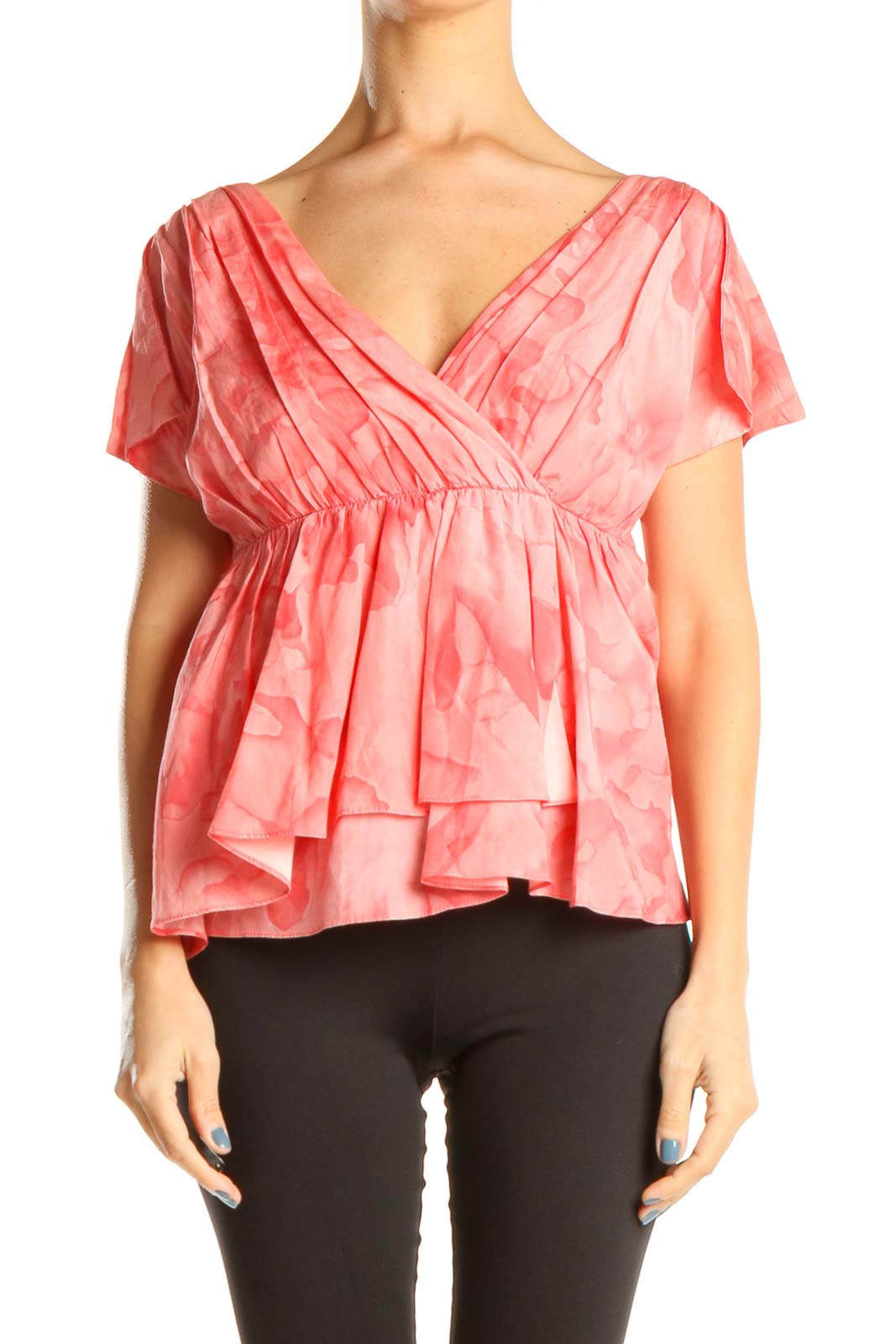 Pink Tie And Dye Classic Blouse Front