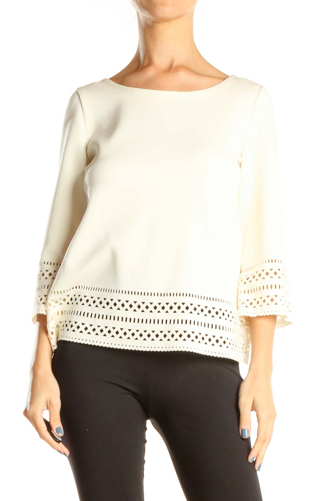 White Eyelet All Day Wear Top Front