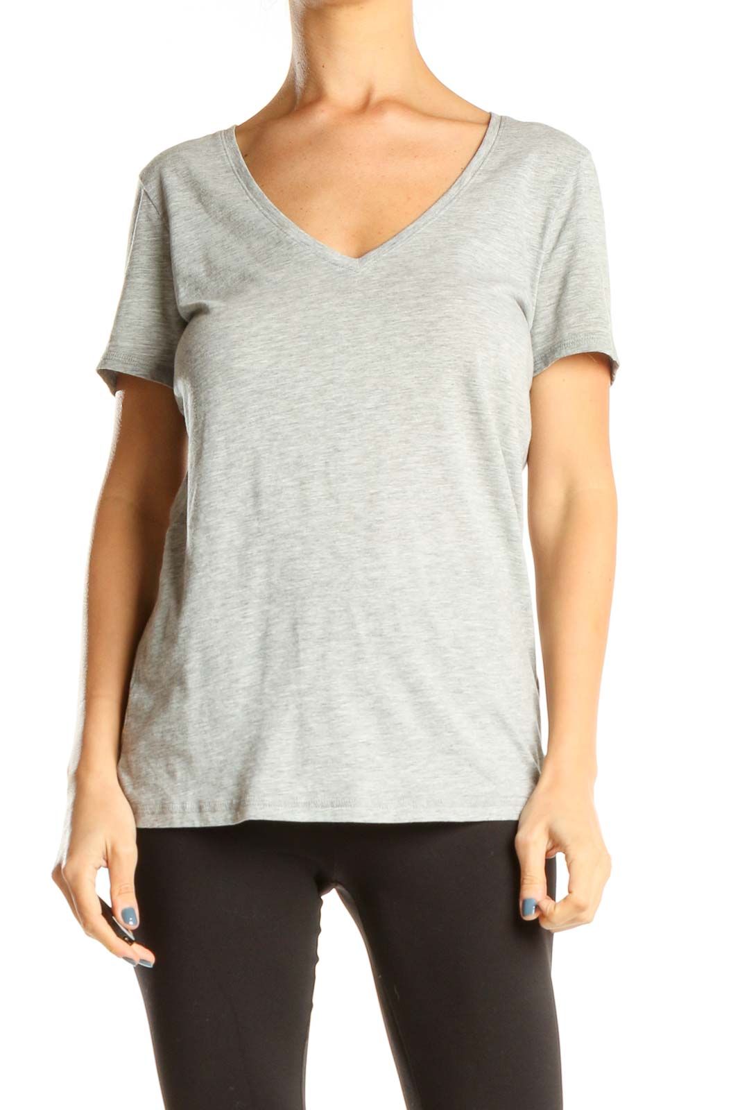 Gray Casual T-Shirt Front