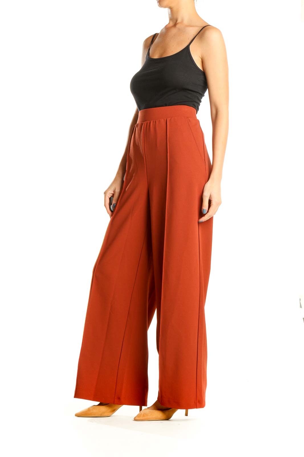 Rheane Palazzo Pants for Women Orange Wide Leg Smocked High Waisted Beach  Trousers Flowy Trendy 2023 Fall (Burnt Orange S) at Amazon Women's Clothing  store