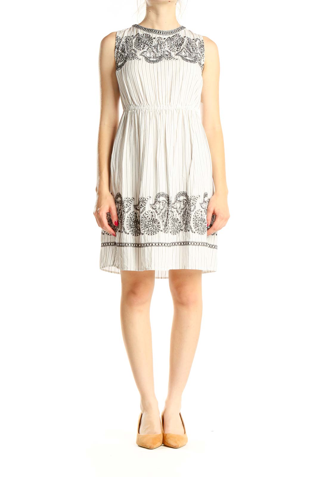 taylor embroidered fit and flare dress