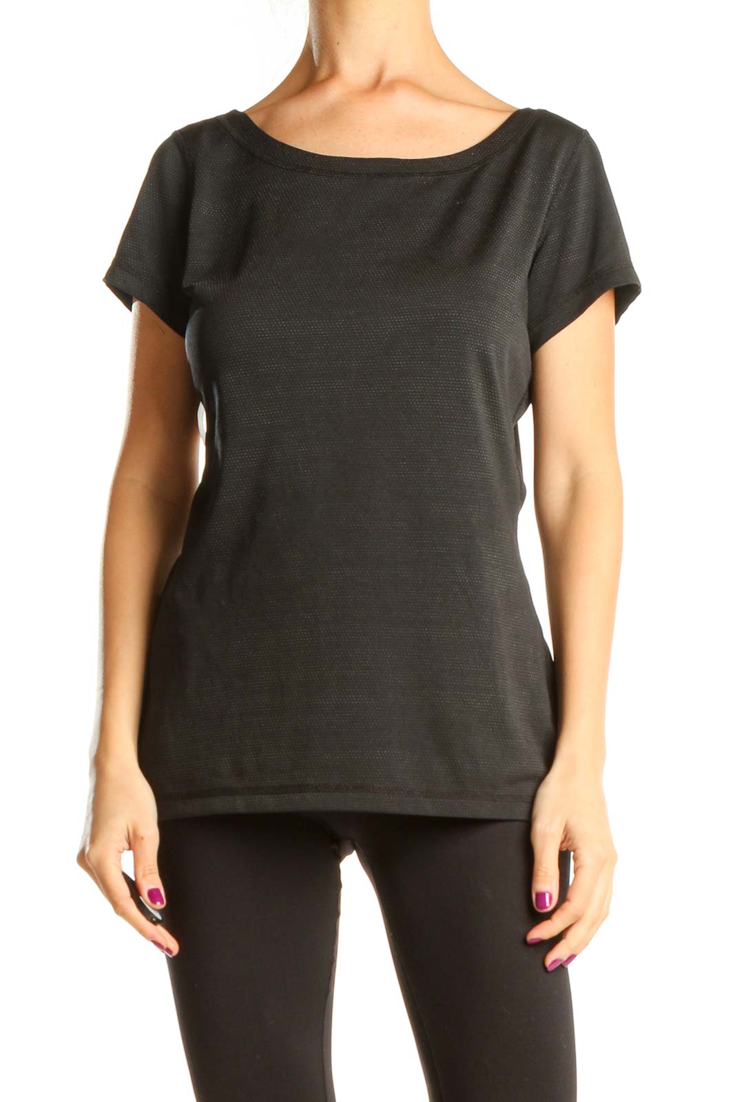 Black Casual T-Shirt Front