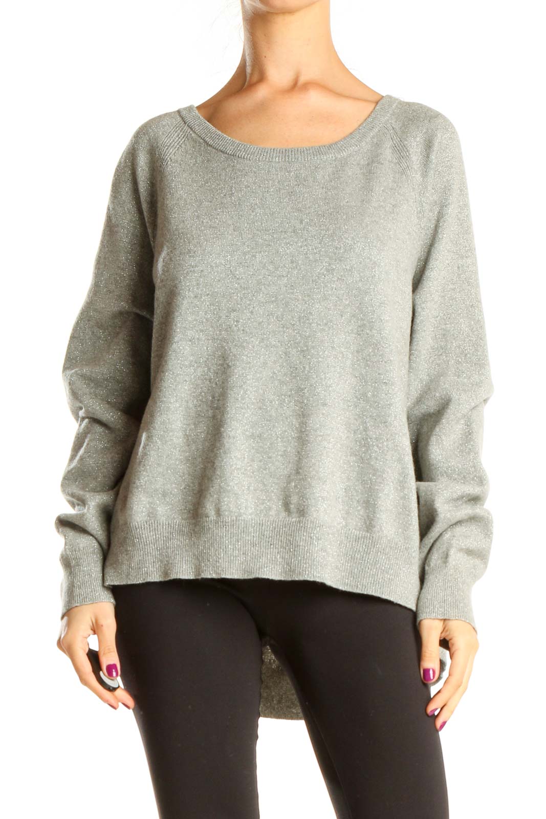 Gray Casual Sweater Front