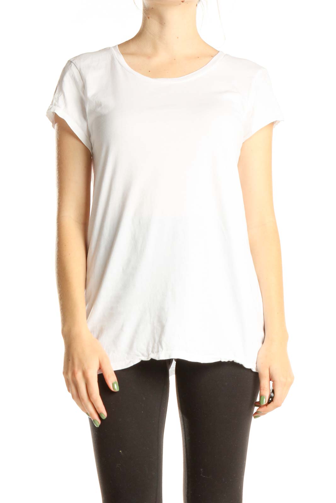 White Casual T-Shirt Front