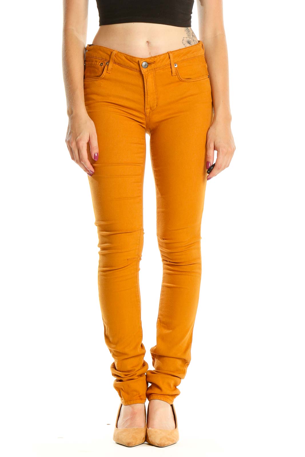Orange All Day Wear Pants Front