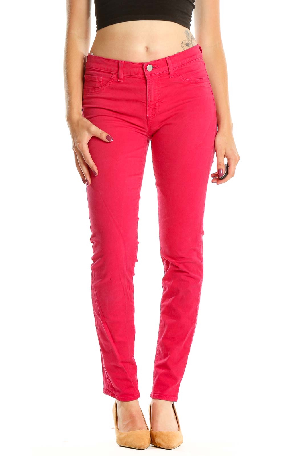 Pink Skinny Jeans Front