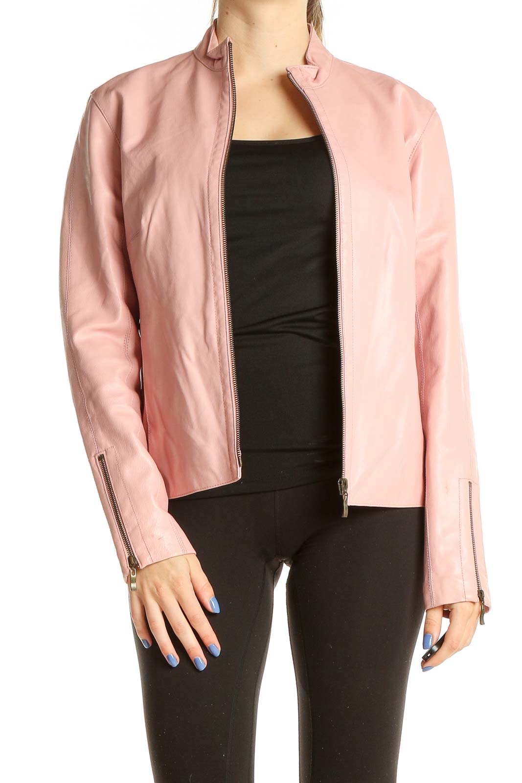 Pink Motorcycle Jacket Front