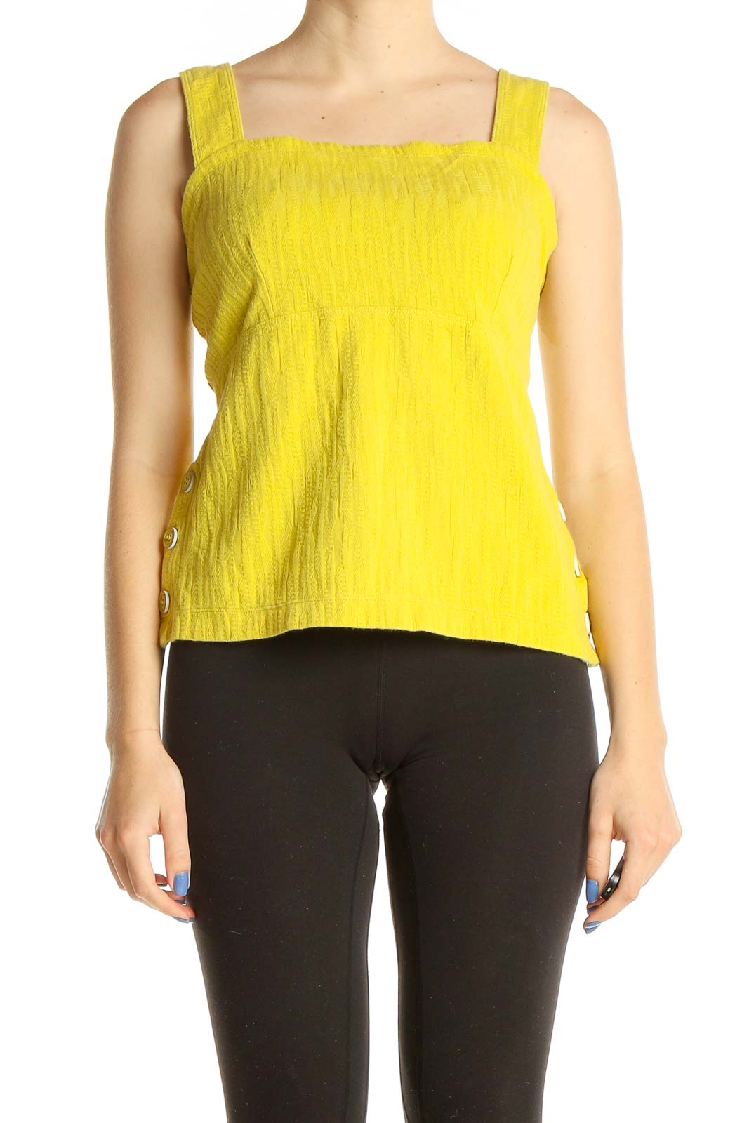 Yellow Casual Tank Top Front