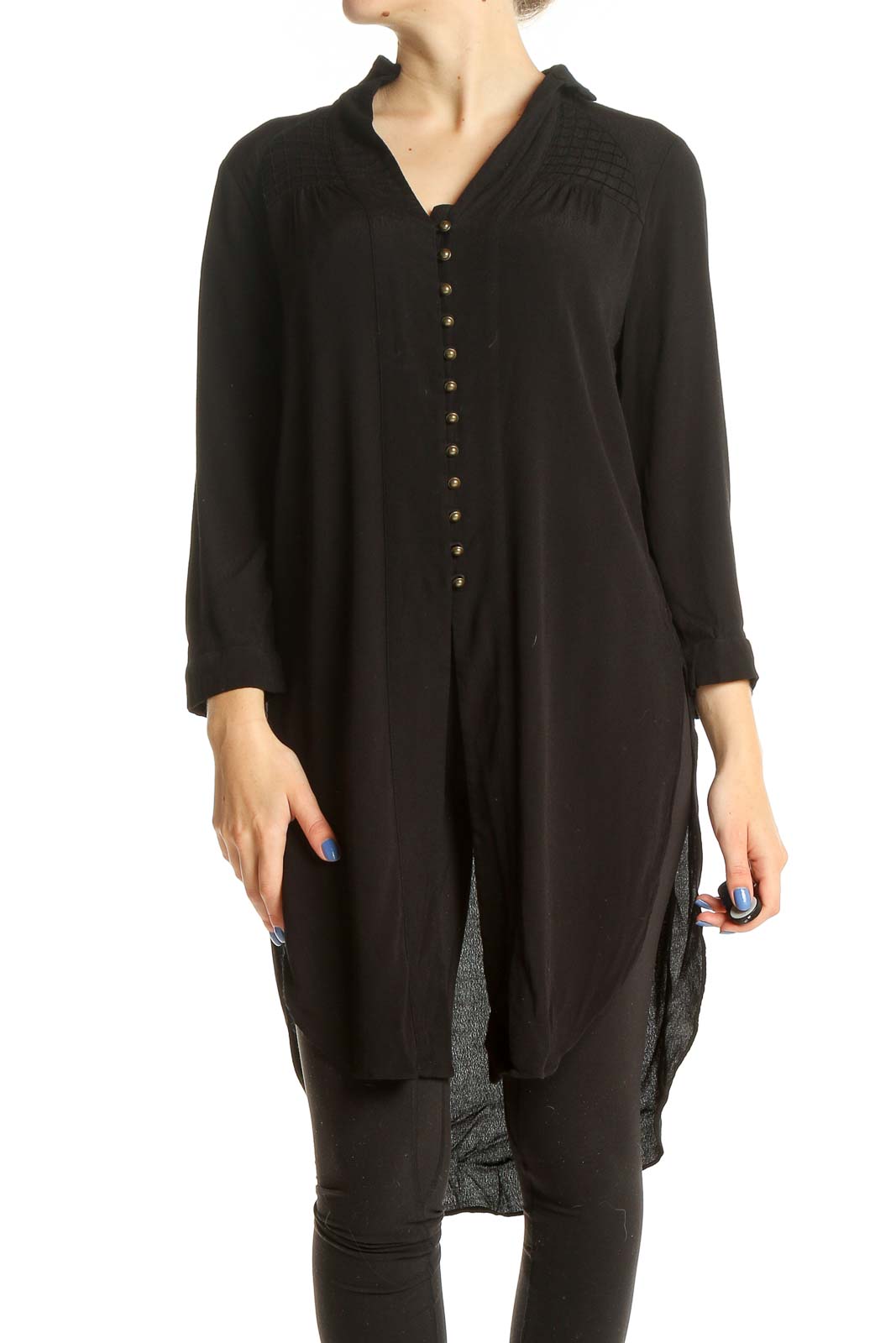 Black Long All Day Wear Top Front
