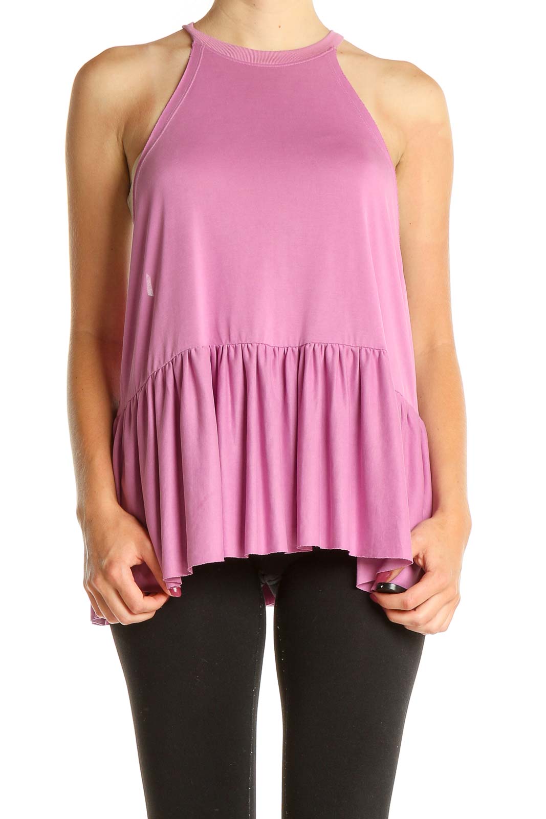 Pink Casual Tank Top Front