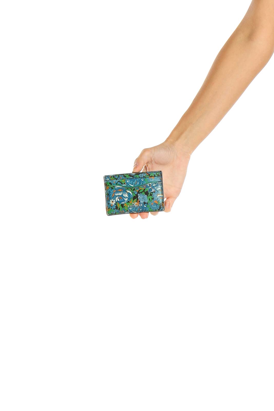 Blue Printed Card Holder Front