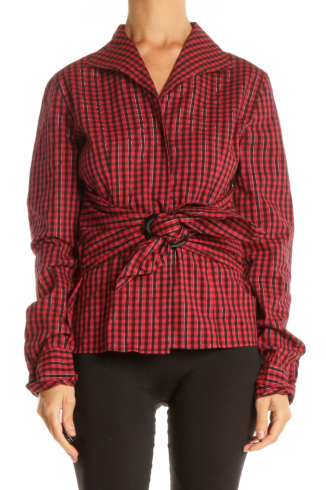 Red Checkered Retro Top Front