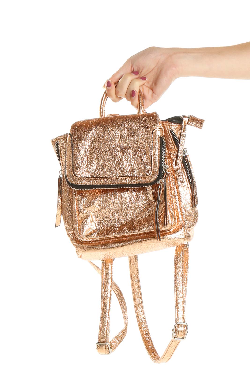 Rose Gold Shimmer Backpack Front