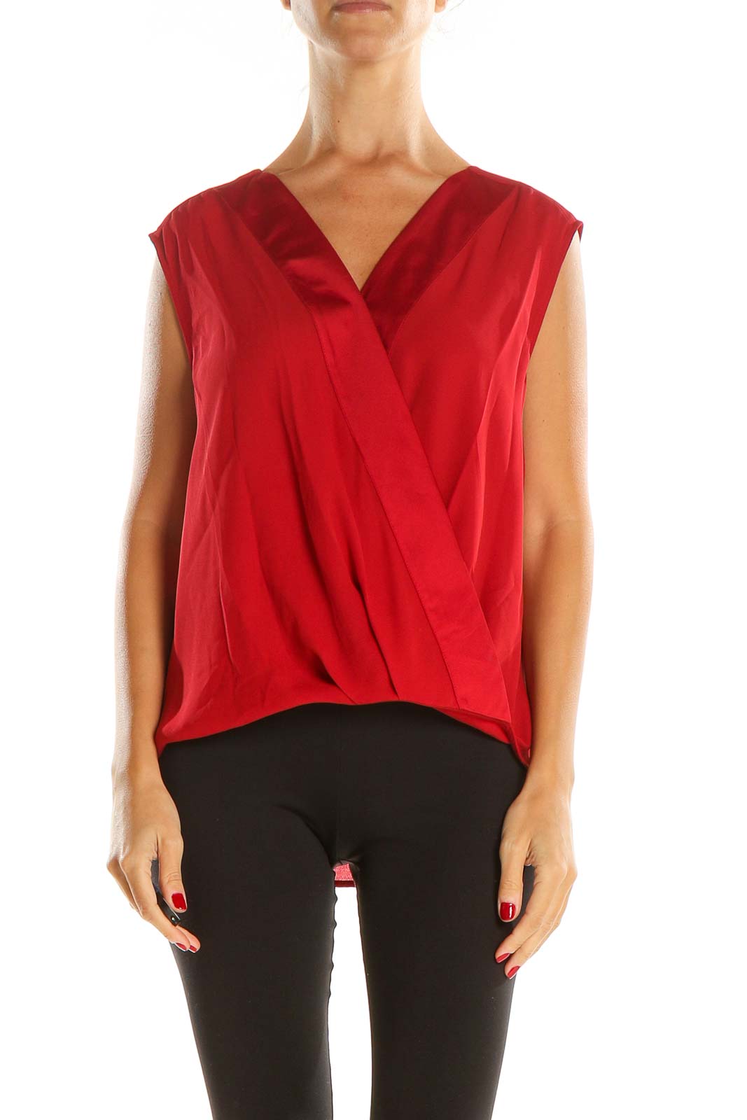 Red Classic Blouse Front
