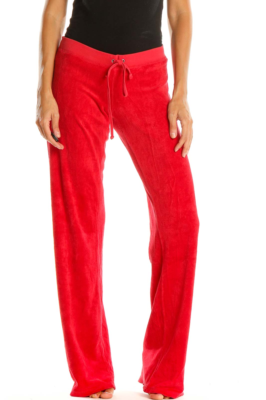 Red Retro Terrycloth Sweatpants Front