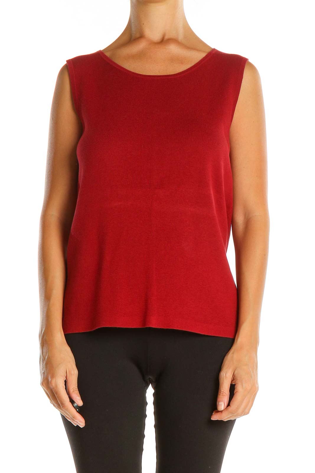 Red Casual Tank Top Front