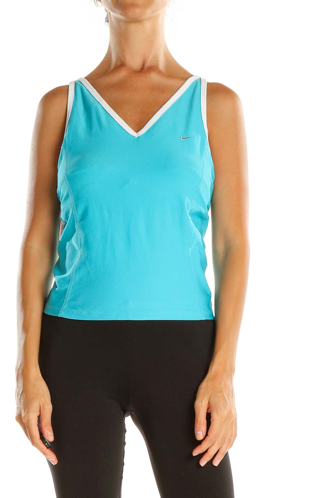 Blue Activewear Tank Top Front