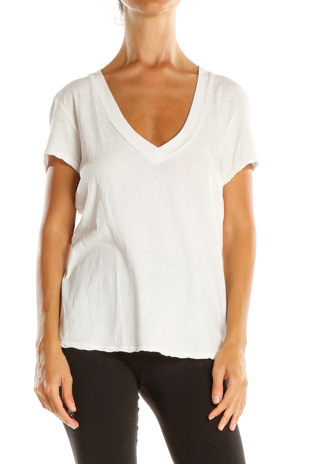 White Casual T-Shirt Front